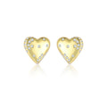 925 Sterling Silver Zircon Heart Stud Earrings 40200641