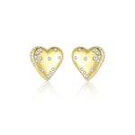 925 Sterling Silver Zircon Heart Stud Earrings 40200641