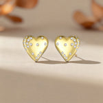 925 Sterling Silver Zircon Heart Stud Earrings 40200641