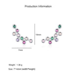 925 Sterling Silver Rainbow Zircon Bubble Cluster Ear Climbers 40200666