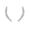 925 Sterling Silver Curved Zircon Smile Ear Climbers 40200727