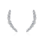 925 Sterling Silver Curved Zircon Smile Ear Climbers 40200727