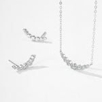 925 Sterling Silver Curved Zircon Smile Ear Climbers 40200727