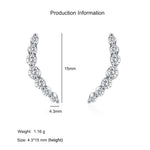 925 Sterling Silver Curved Zircon Smile Ear Climbers 40200727