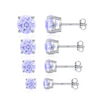 925 Sterling Silver Lavender Fireworks Cut Stud Earrings 40200746