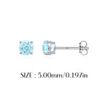 925 Sterling Silver Fireworks Cut Aquamarine Blue Zircon Stud Earrings 40200747