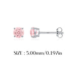 925 Sterling Silver Fireworks Cut Morganite Pink Zircon Stud Earrings 40200749