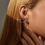 925 Sterling Silver Fireworks Cut Tanzanite Zircon Stud Earrings 40200750