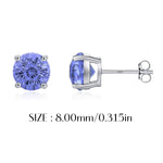 925 Sterling Silver Fireworks Cut Tanzanite Zircon Stud Earrings 40200750