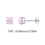 925 Sterling Silver Light Pink Fireworks Cut Stud Earrings 40200751