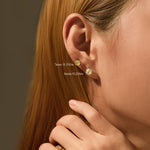 925 Sterling Silver Fireworks Cut Yellow Zircon Stud Earrings 40200753
