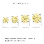 925 Sterling Silver Fireworks Cut Yellow Zircon Stud Earrings 40200753
