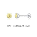 925 Sterling Silver Fireworks Cut Yellow Zircon Stud Earrings 40200753