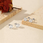 925 Sterling Silver Fireworks Cut White Zircon Stud Earrings 40200754