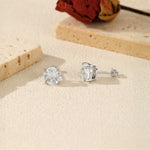 925 Sterling Silver Fireworks Cut White Zircon Stud Earrings 40200754