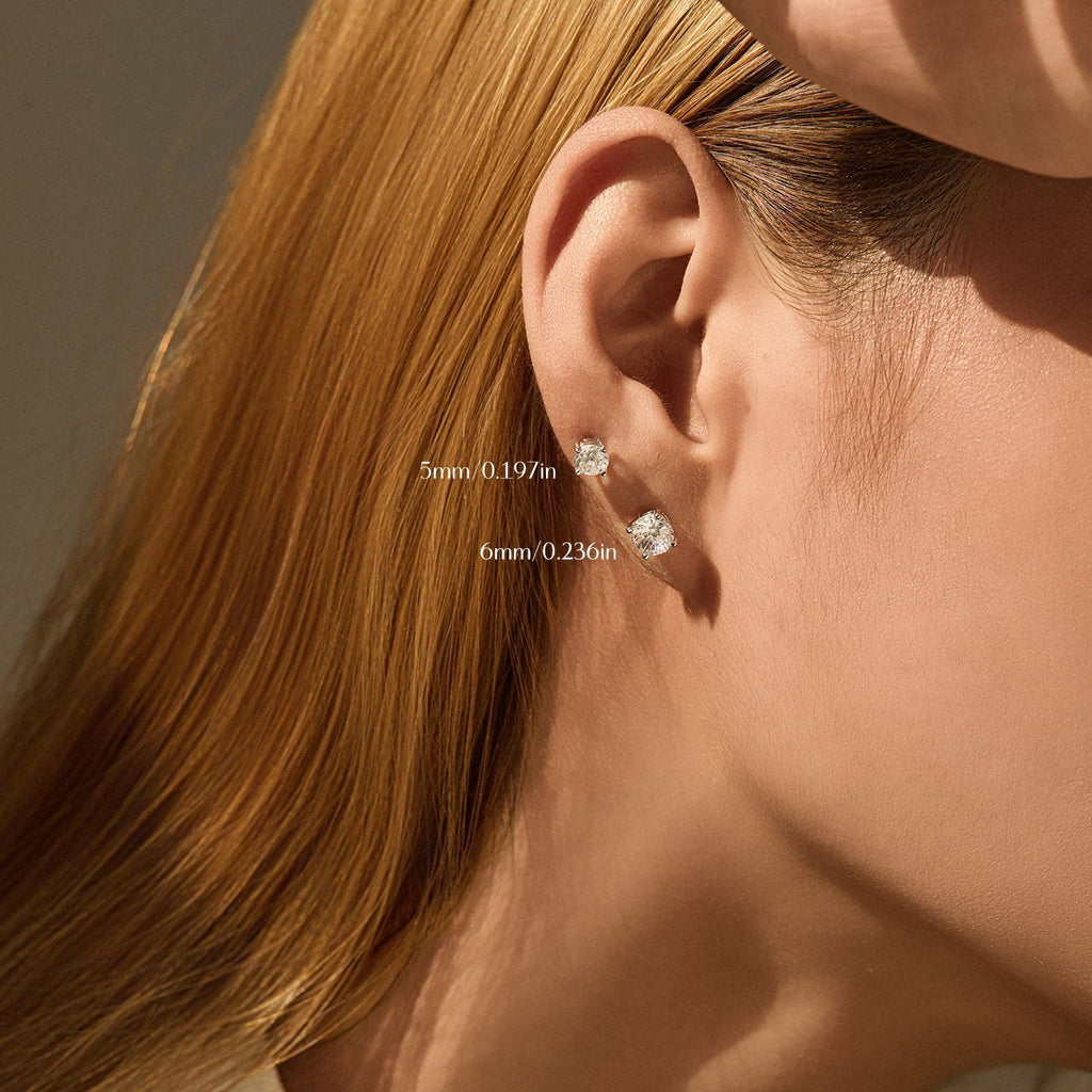 925 Sterling Silver Fireworks Cut White Zircon Stud Earrings 40200754