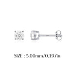 925 Sterling Silver Fireworks Cut White Zircon Stud Earrings 40200754