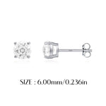 925 Sterling Silver Fireworks Cut White Zircon Stud Earrings 40200754