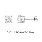 925 Sterling Silver Fireworks Cut White Zircon Stud Earrings 40200754