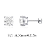 925 Sterling Silver Fireworks Cut White Zircon Stud Earrings 40200754