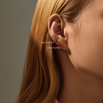 925 Sterling Silver Fireworks Cut Garnet Red Zircon Stud Earrings 40200755