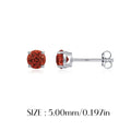 925 Sterling Silver Fireworks Cut Garnet Red Zircon Stud Earrings 40200755