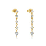 925 Sterling Silver Radiant Rectangle CZ Long Drop Earrings 40200761