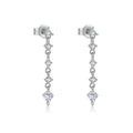 925 Sterling Silver Radiant Rectangle CZ Long Drop Earrings 40200761