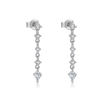 925 Sterling Silver Radiant Rectangle CZ Long Drop Earrings 40200761