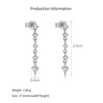 925 Sterling Silver Radiant Rectangle CZ Long Drop Earrings 40200761