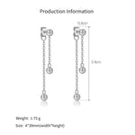 925 Sterling Silver Double Ball Chain Tassel Drop Earrings 40200762