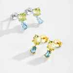 925 Sterling Silver Aquamarine CZ Drop Earrings 40200768