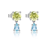 925 Sterling Silver Aquamarine CZ Drop Earrings 40200768