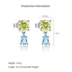 925 Sterling Silver Aquamarine CZ Drop Earrings 40200768