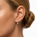 925 Sterling Silver Aquamarine CZ Drop Earrings 40200768