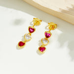 925 Sterling Silver Radiant Heart Cut CZ Drop Earrings 40200769