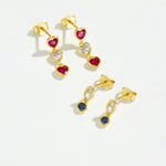 925 Sterling Silver Radiant Heart Cut CZ Drop Earrings 40200769