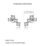 925 Sterling Silver Triple Round CZ Curved Crawler Stud Earrings 40200771
