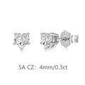925 Sterling Silver Heart Cut White CZ Stud Earrings 40200776