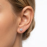 925 Sterling Silver Heart Cut White CZ Stud Earrings 40200776