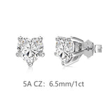 925 Sterling Silver Heart Cut White CZ Stud Earrings 40200776