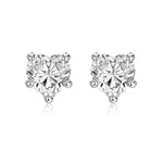 925 Sterling Silver Heart Cut White CZ Stud Earrings 40200776