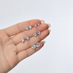 925 Sterling Silver Heart Cut White CZ Stud Earrings 40200776