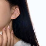 925 Sterling Silver Heart Cut White CZ Stud Earrings 40200776