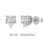 925 Sterling Silver Heart Cut White CZ Stud Earrings 40200776