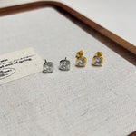 925 Sterling Silver Round CZ Cushion Frame Stud Earrings 40200780