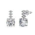925 Sterling Silver Round CZ Linear Drop Stud Earrings 40200781