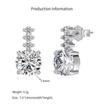 925 Sterling Silver Round CZ Linear Drop Stud Earrings 40200781