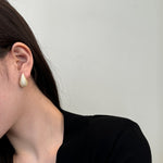 925 Sterling Silver Chunky Pave CZ Teardrop Stud Earrings 40200784