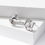 925 Sterling Silver Triple Row C-Shape Hoop Stud Earrings 40400136